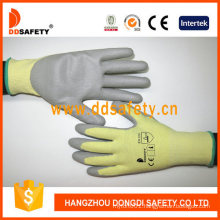 Ddsafety Yellow Cut Resistance Gloves with PU Smooth Finished